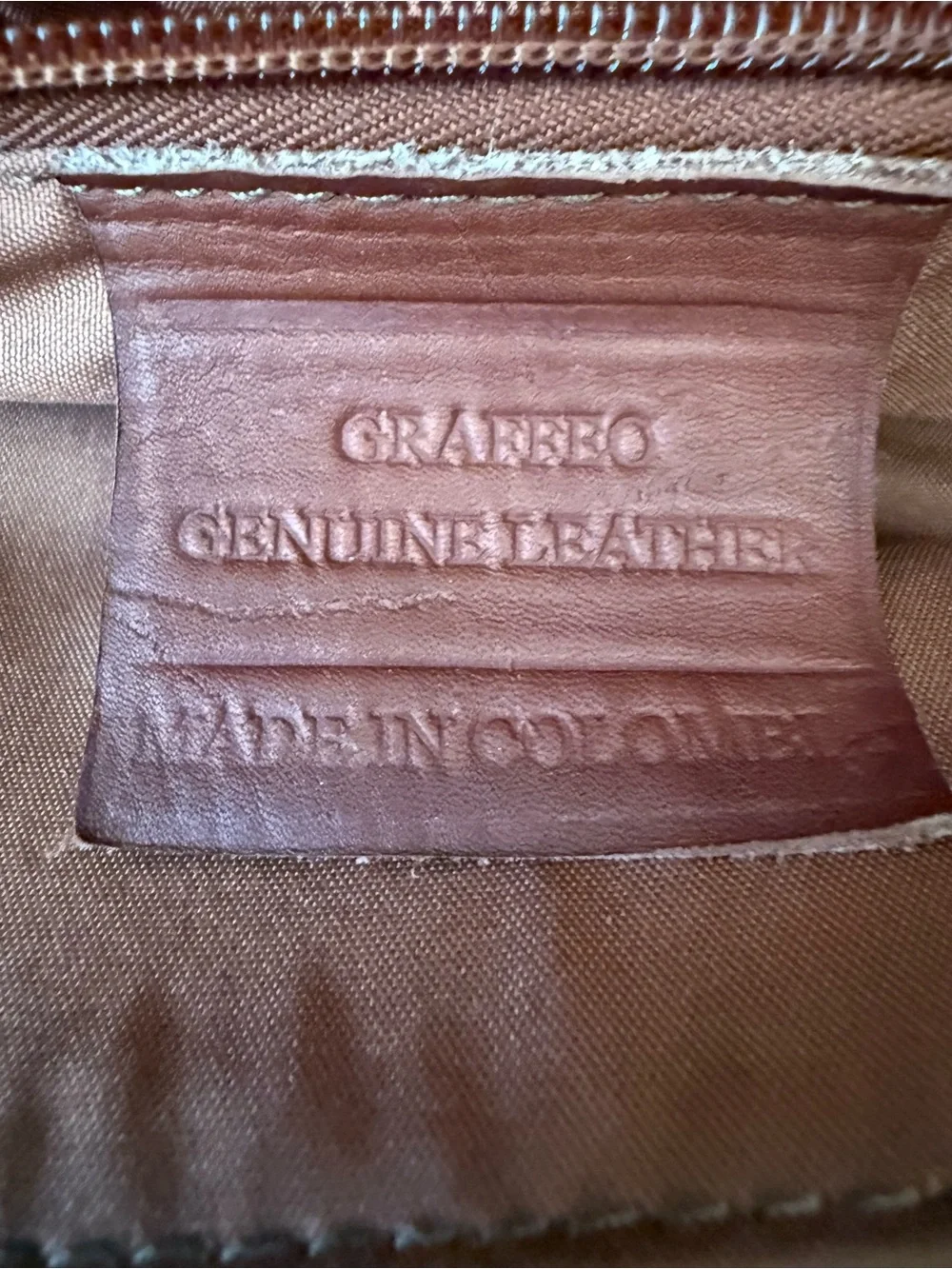 Graffeo Leather Briefcase Tote in Cognac